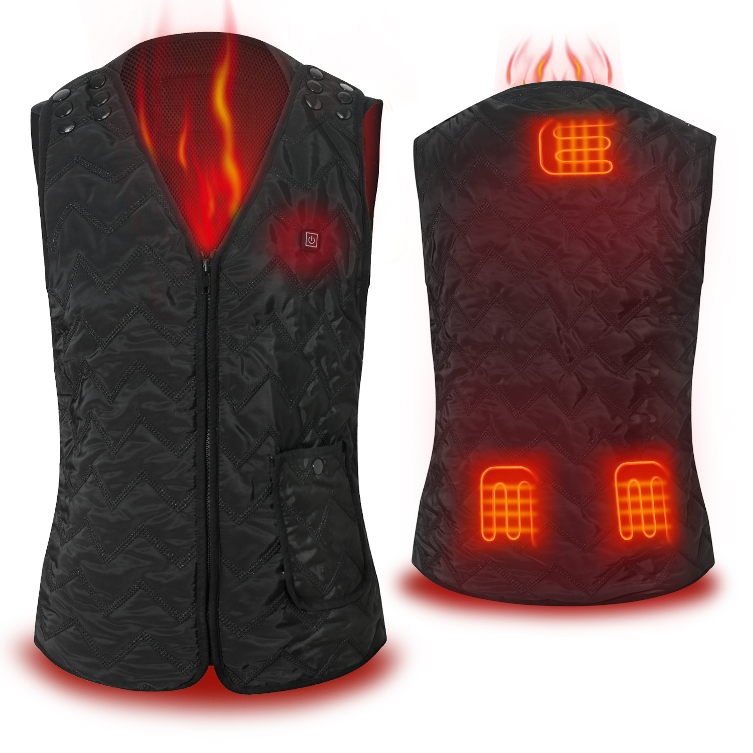 High Quality Carbon Fiber Heating Suit Vest Washable Heating Cotton Hiking Fishing Hunting Smart Heat Vest
