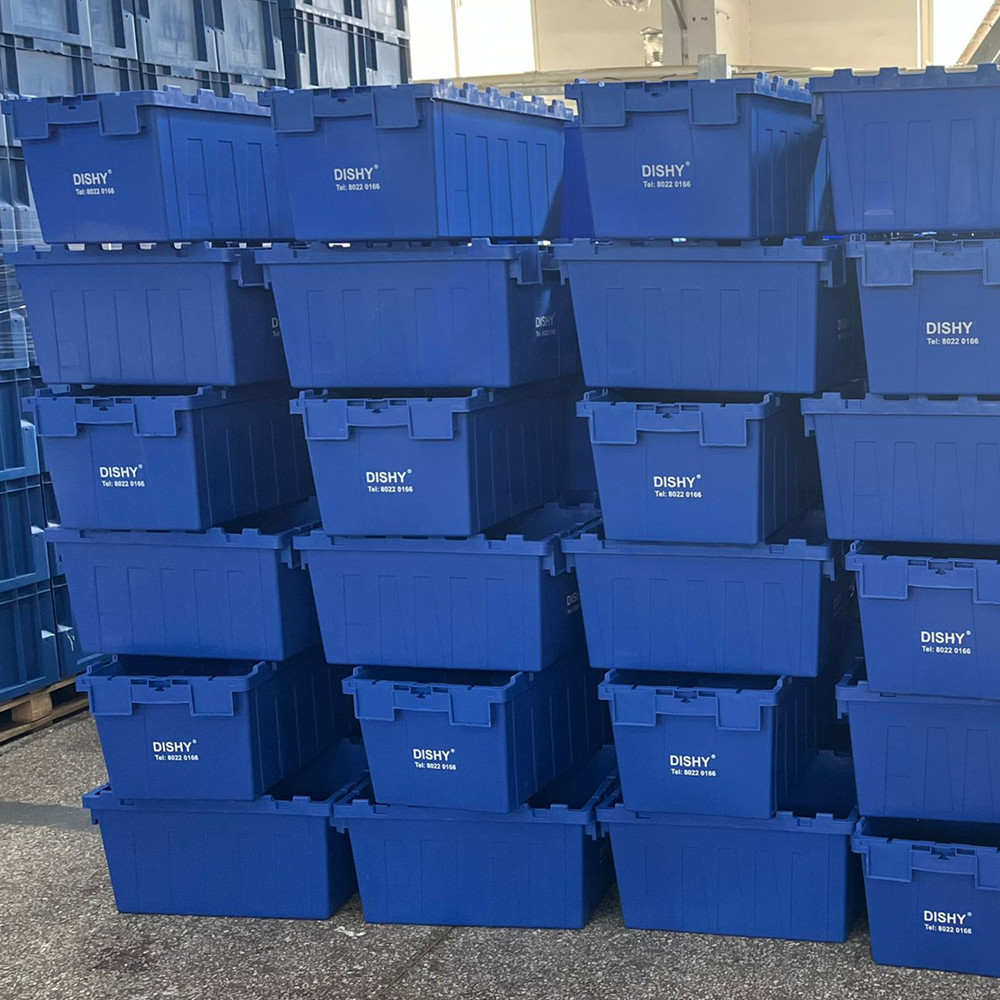 Industrial Warehouse Plastic Logistic Stack and Nest Storage Turnover Box for Retail Store Storage and Transport