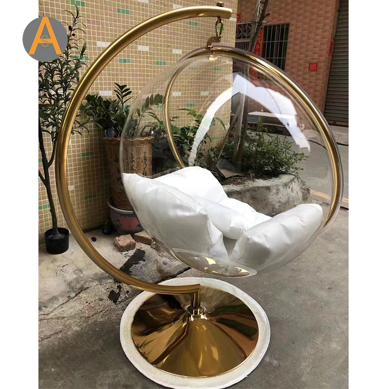 Transparent Patio Swing Acrylic Basket Egg Chair Outdoor furniture Hanging Chair