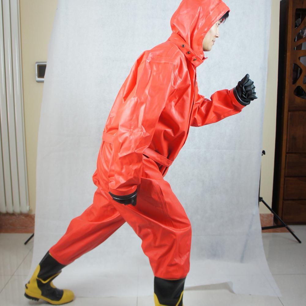 Professional PVC Material Chemical Firefight Heavy Rubber Suit Airtight Cheap Price Chemical Protective Safety Suit