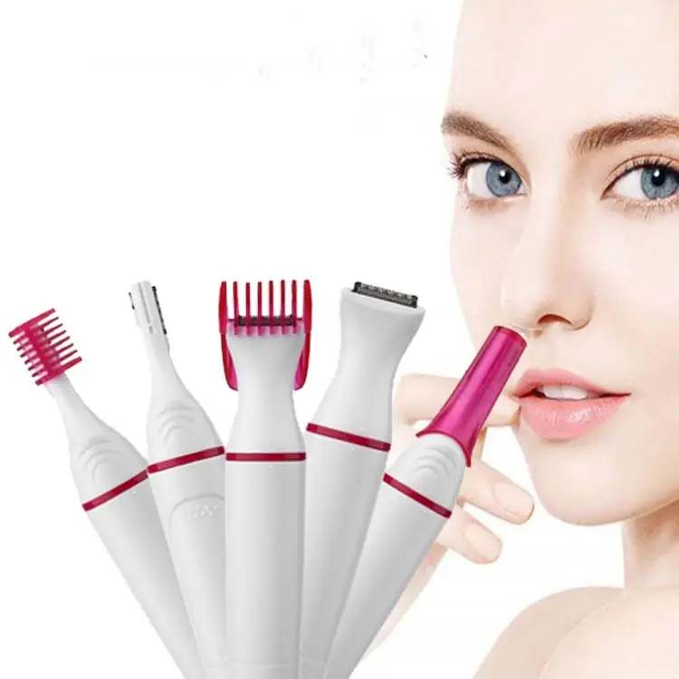 5 In 1 Shaver Sweet Sensitive Multifunctional Women Electric Eyebrow Touch Nose Trimmer Facial Hair Removal Razor Body Remover