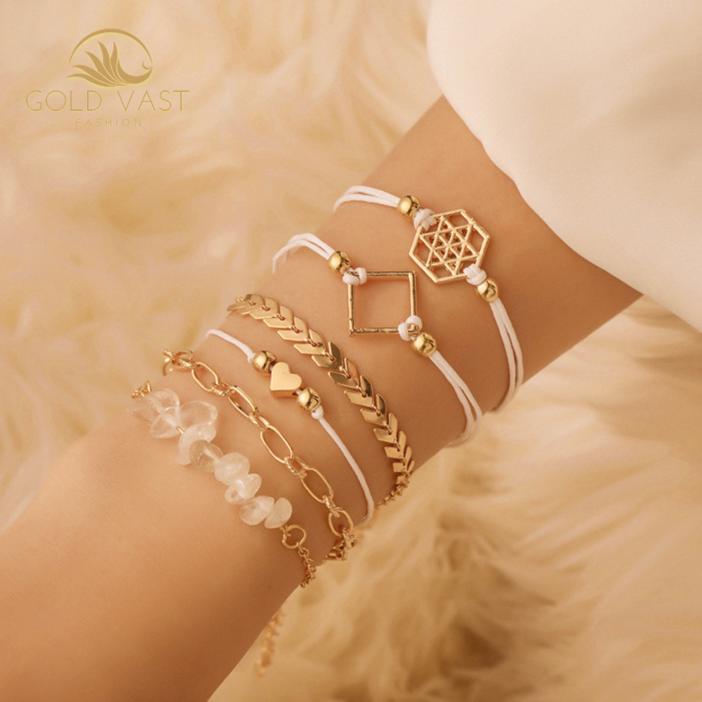 trendy stainless steel gold plated bracelets & bangles bracelets sets alloy charm bracelet in zinc alloy jewelry bijou bijoux or