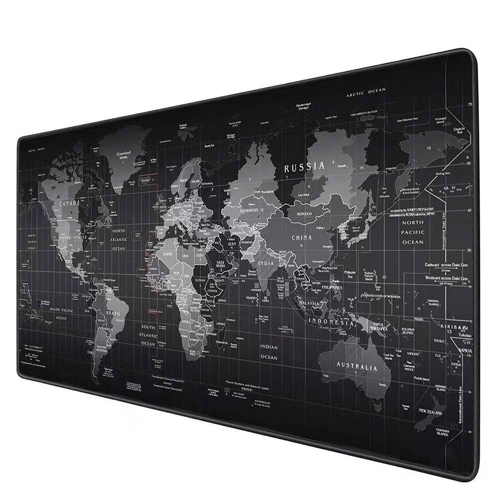 Оптовая продажа, резиновый коврик для мыши с логотипом на заказ 900x400 XXL, черный большой длинный компьютерный стол, Карта мира, игровой коврик для мыши, геймерский коврик для мыши