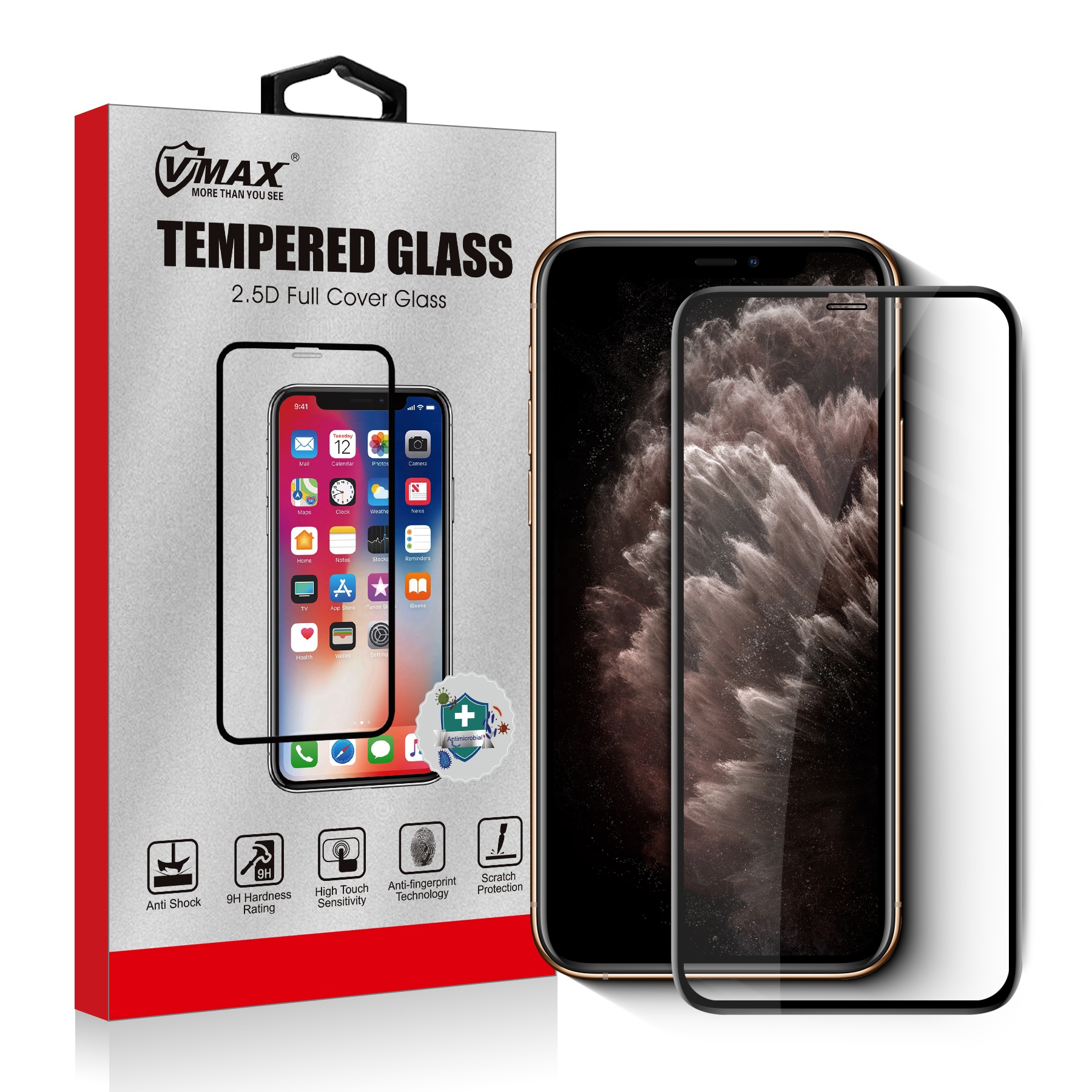 Шелкография полное покрытие закаленное стекло Защита экрана для iPhone 11 12 Pro Max