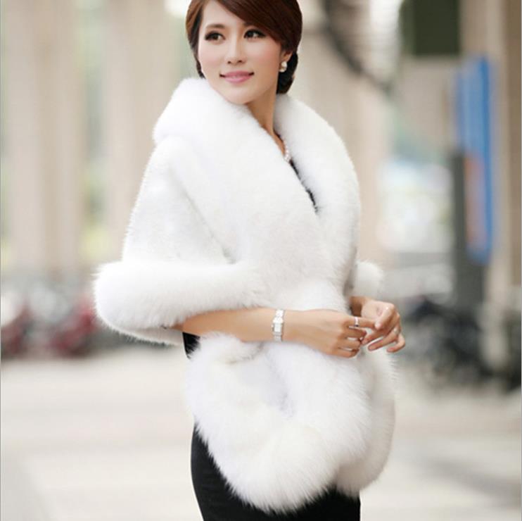 Winter Women's Faux Fur Shawls Short Coats