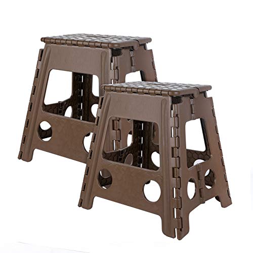 In stock 2pcs set saving space 16 inch height high PP Plastic home Outdoor Portable Foldable Folding Step Stool for Adults