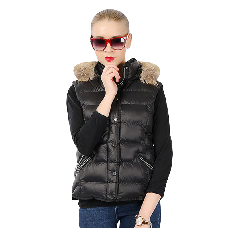 China Manufacture Waterpoof Cold Winter Coats Black Puffer Jacket Vest For Women Vest