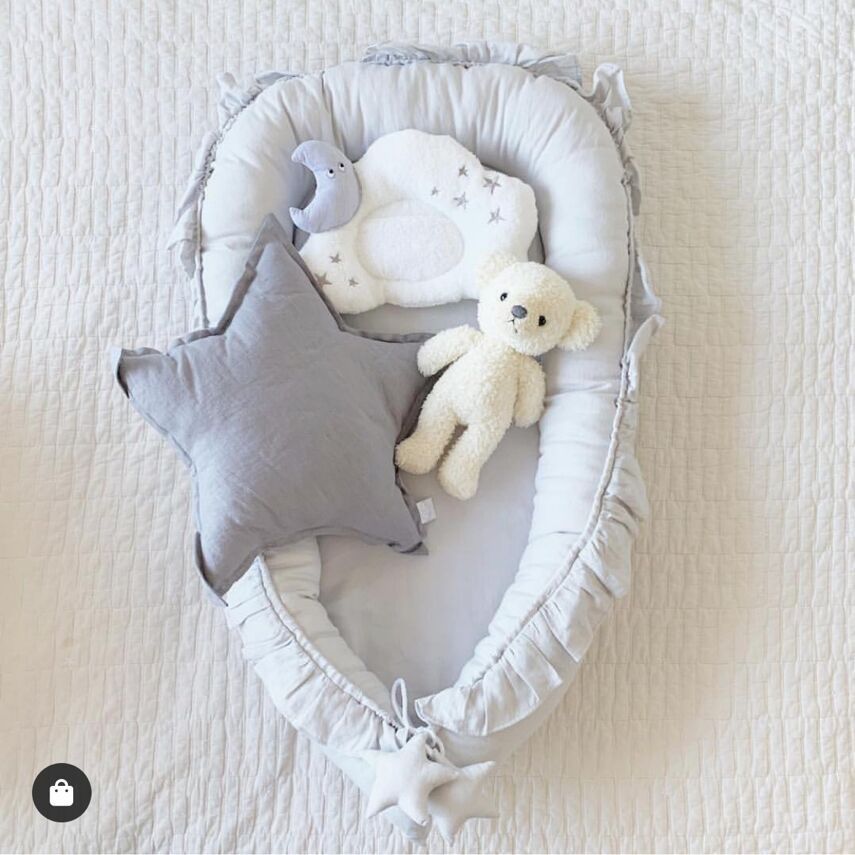 Baby Nest for Co sleeping Portable Breathable Cotton Newborn Lounger Nest for Napping and Traveling