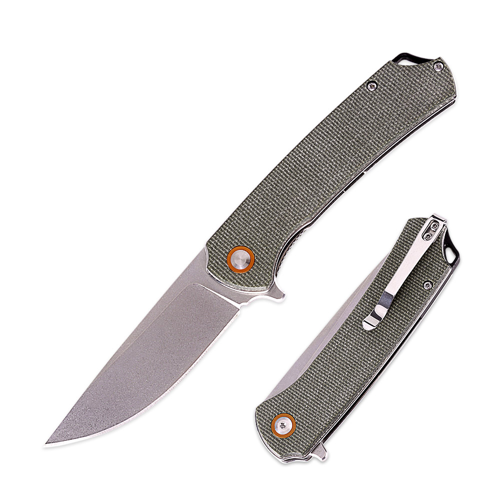 High Quality Delicate Micarta Handle Outdoor Camping EDC Folding Self Defense Knife