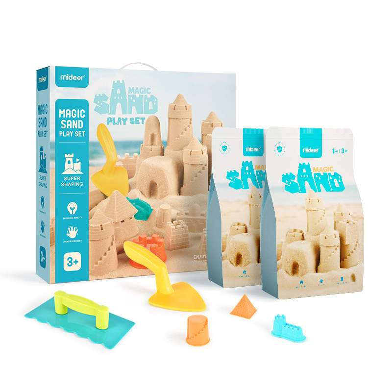 2021 New Mideer Space Sand Toy 2KG Pack Children's Magic Sand Set Indoor Toys