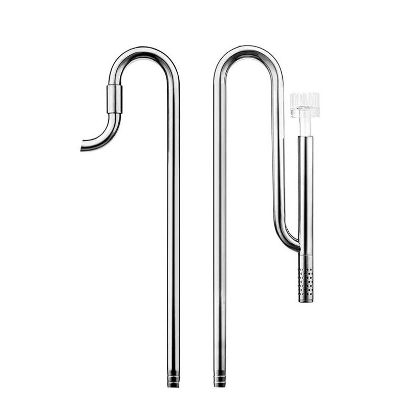Aquarium Lily Pipe with Surface Skimmer Inflow and Outflow Stainless Steel for Aquarium Filter Planted Fish Tank Filter