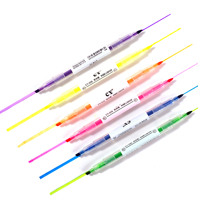 Japanese Stationery Fluorescent Marker Pen Oblique head School Painting Supplies Highlighter Pens Set