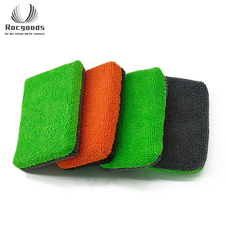 Auto Detailing Buffing Polishing Square Saver Applicator Pad Microfiber Car Waxing Sponge