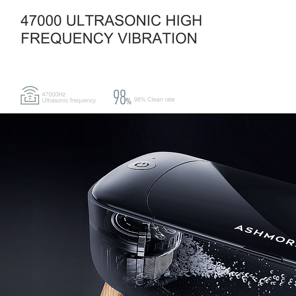 ASHMORE Ultrasonic Glasses Cleaner 47kHz Ultrasonic Jewelry Cleaner Portable for Jewelry Eyeglasses  Rings  Coins  Denture