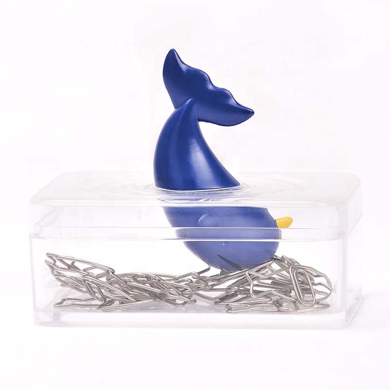 Narwhal custom school factory wholesale desktop plastic box magnetic paper clip holder