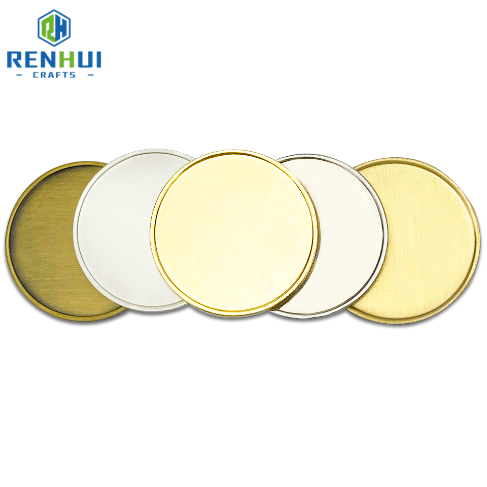 Customizable Metal Challenge Coins - 30mm, 40mm, 50mm Blank Coins in Brass, Copper, or Iron with No Mold Fee