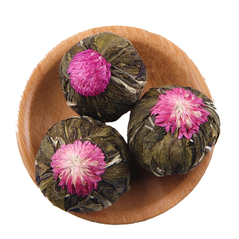2021 Hot Selling Handmade Flower Dried Green Jasmine Marigold Blooming Tea Ball