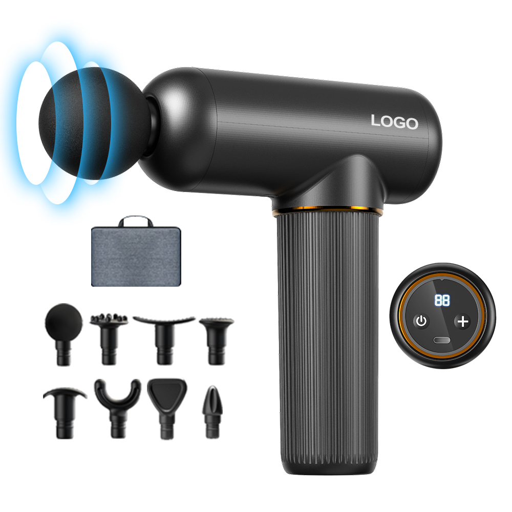 LCD screen custom logo gym sports gun massager deep vibration muscle massage gun