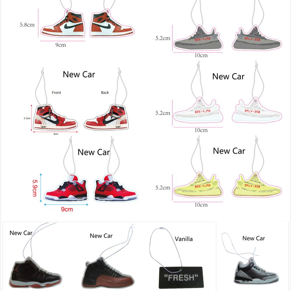 Новинка, модный дизайн, освежитель воздуха Yeezy из бумаги для кроссовок, синий оттенок зебры, замороженный желтый