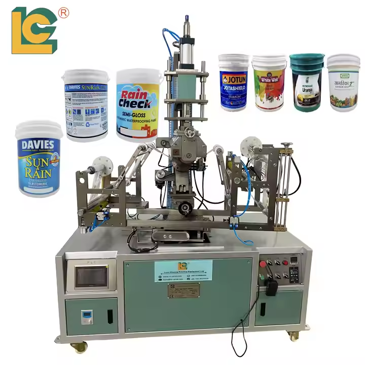 LC Brand Automatic Heat Transfer Machine Bucket Labeling Machine for Plastic Product Print