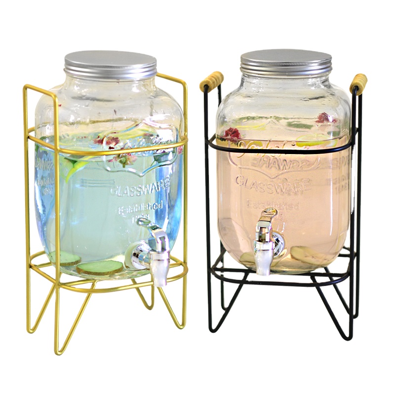 Wholesale Customized Clear Crystal Glass Iced Beverage 3.3l / 5l Dispenser Water Juice Drink Dispensers Commerci