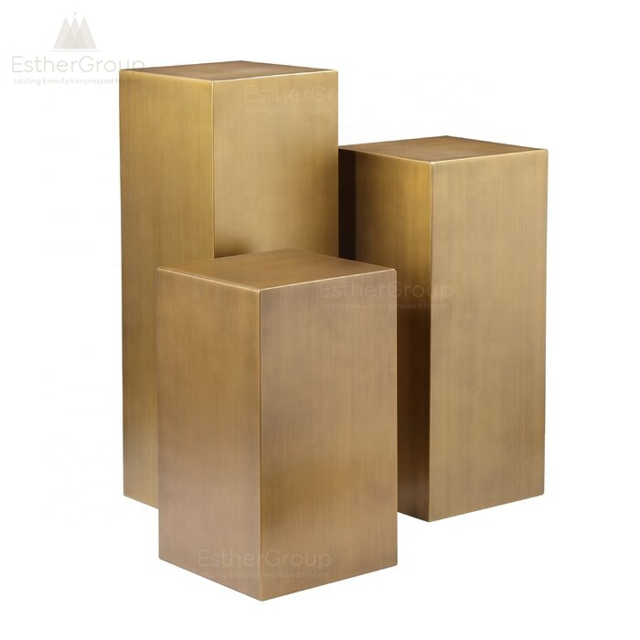 Hot Sale Luxury Wedding Centerpieces Modern Resin Gold 3 Piece Pedestal Plant Stand Set