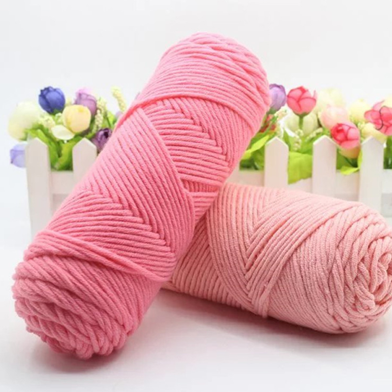 8ply 100g чистое пространство окрашенная трикотажная детская 100% акриловое волокно Прошивная ручного вязания крючком фасонной пряжи 8 слоев молока хлопчатобумажной пряжи