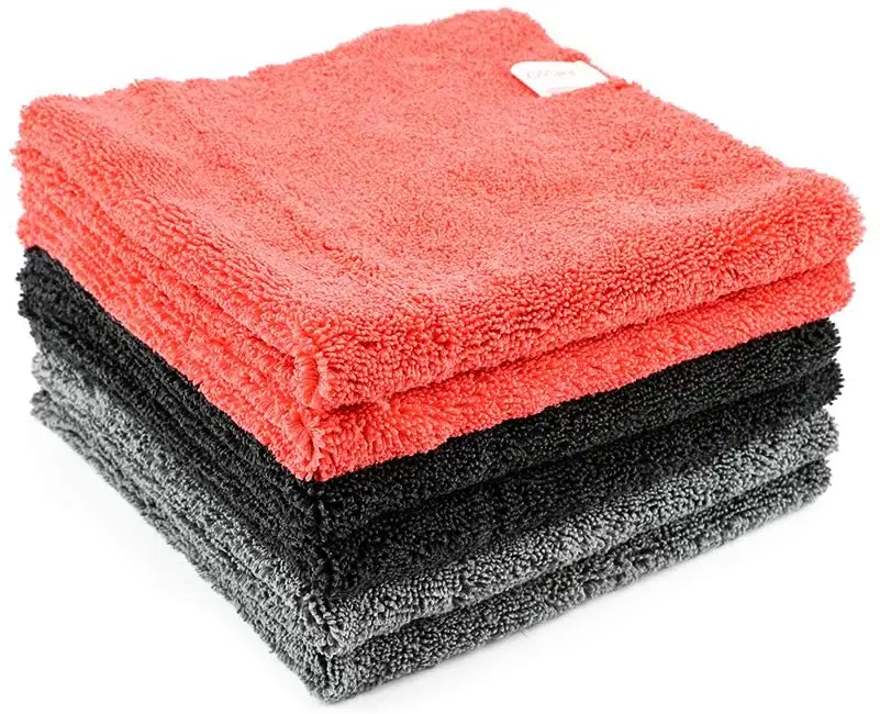 Car Microfiber Polish Towel 16x16Inch 380Gsm Long/ Short Plush Dual Pile for Wax Compound Clean