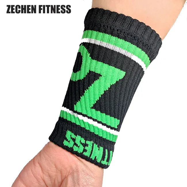 Custom fitness woven cotton wristband sweatband crossfit wrist sweat bands