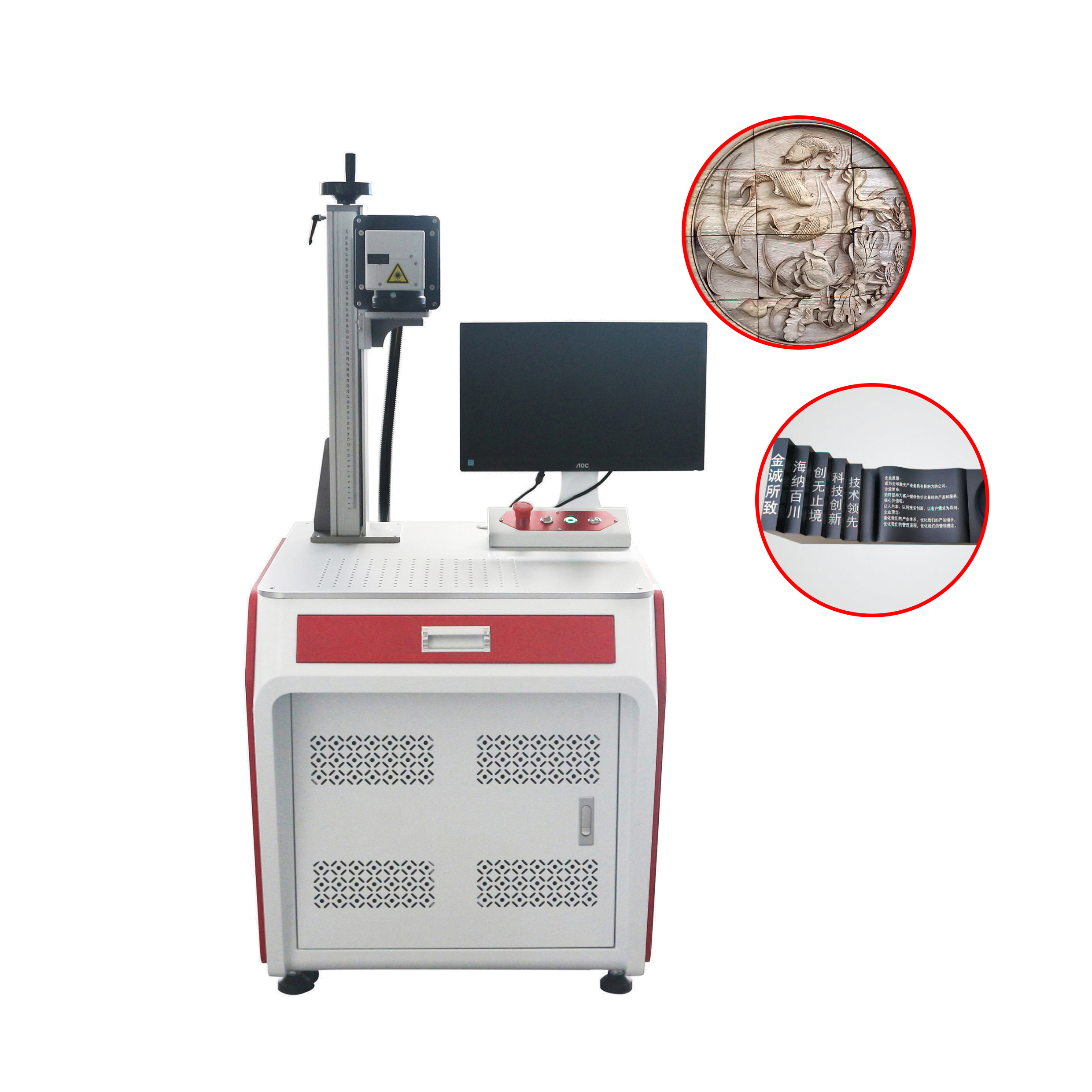 Professional 3D UV Visual marking machine 3W 5W glass bottle box pipeline fiber UV laser marking machine CNC marking machine