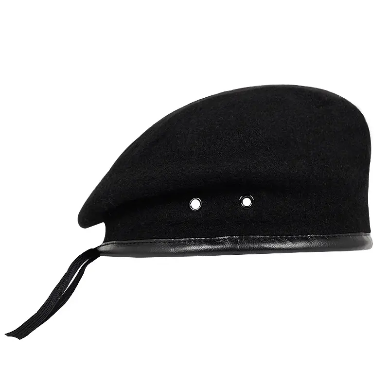 High Quality Fashion Tactical Outdoor Adjustable Size Black Red Army Green Boina Wool Men's Custom French Beret Hat