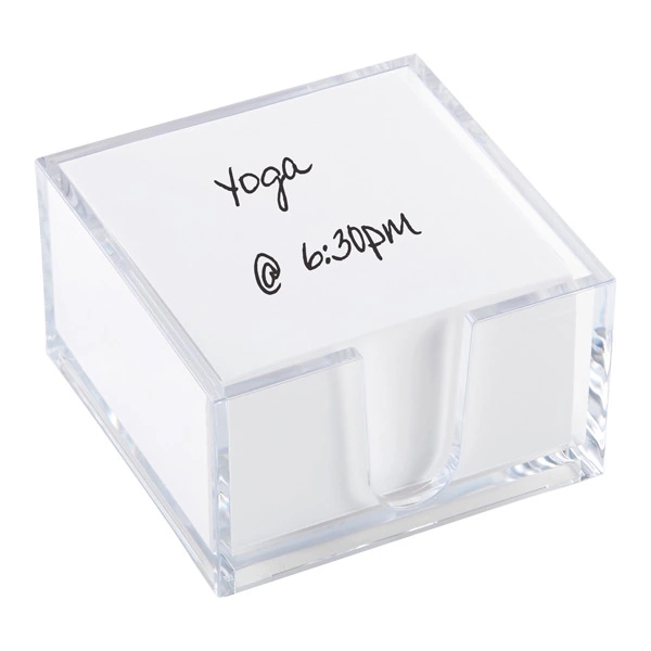 Акриловый Органайзер для рабочего стола на заказ Clear Memo Cube держатель для офиса Memo