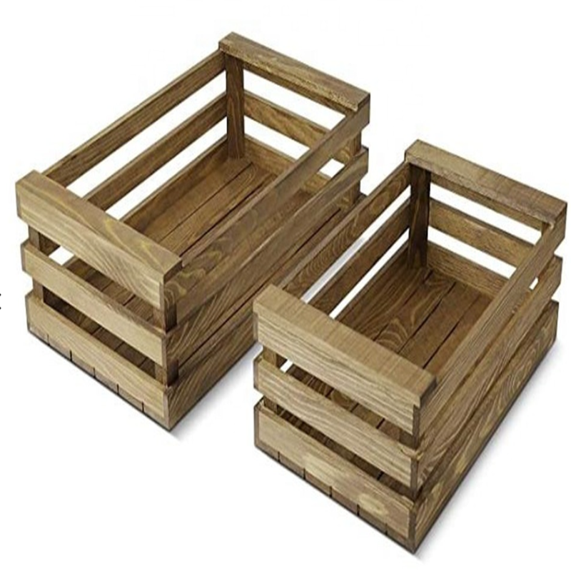 CREATIVE Rustic style vintage home decor display tray nesting boxes handles wood Storage box