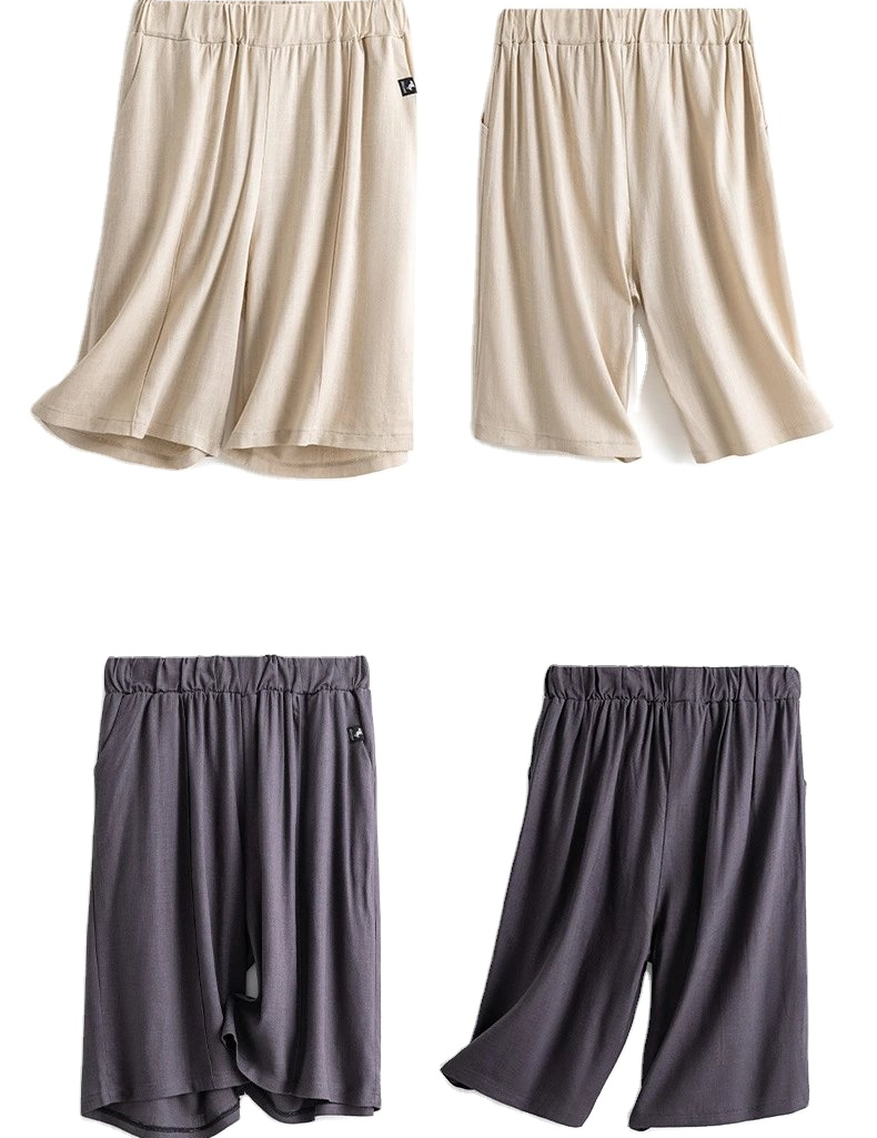 Luxe home 2172PP Women's Shorts Above Knee Shorts Women's Shirred Waist Shorts Women Wide Leg Pants Draw