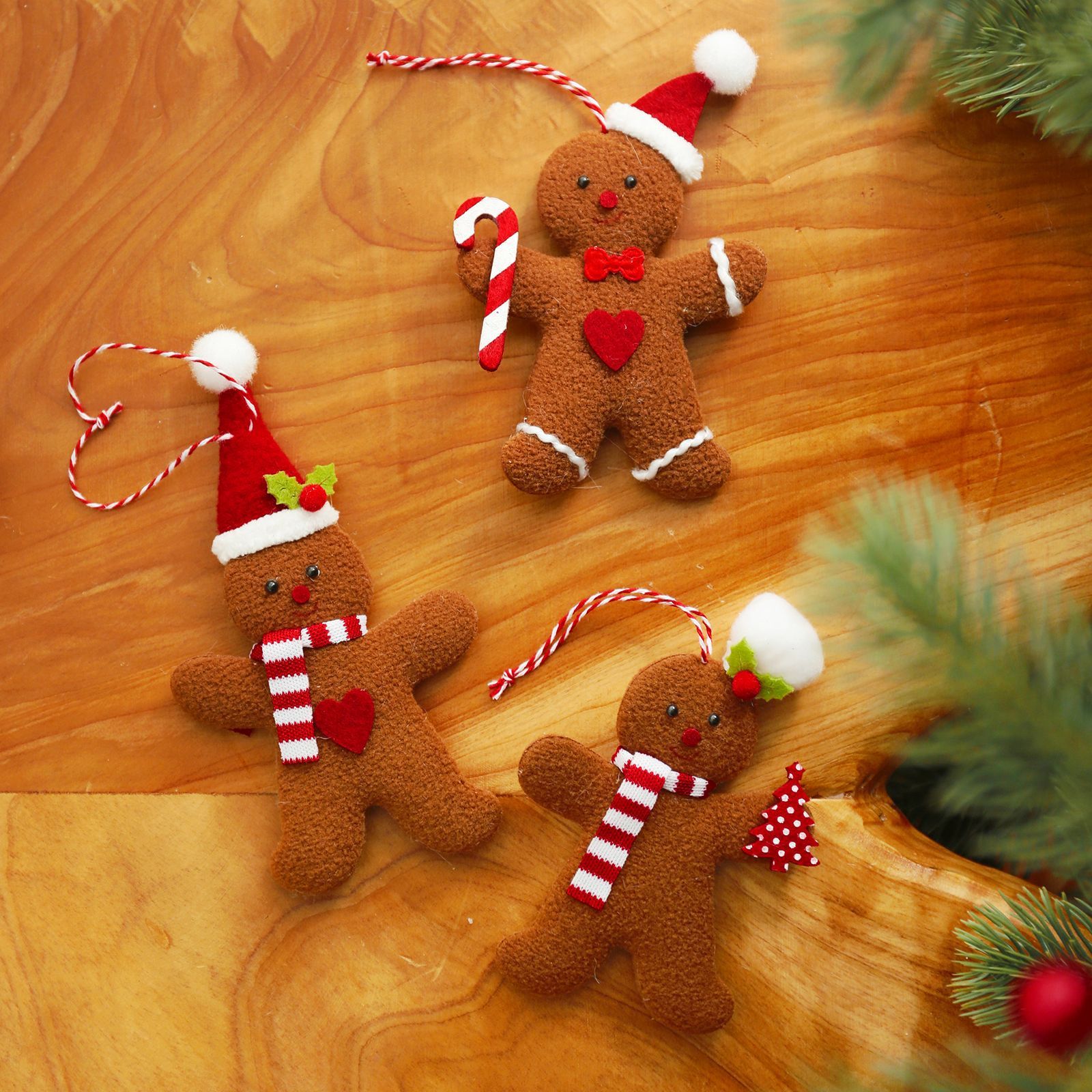 3PC Set Christmas Tree Hanging Decorations Gingerbread Ornaments House Decor