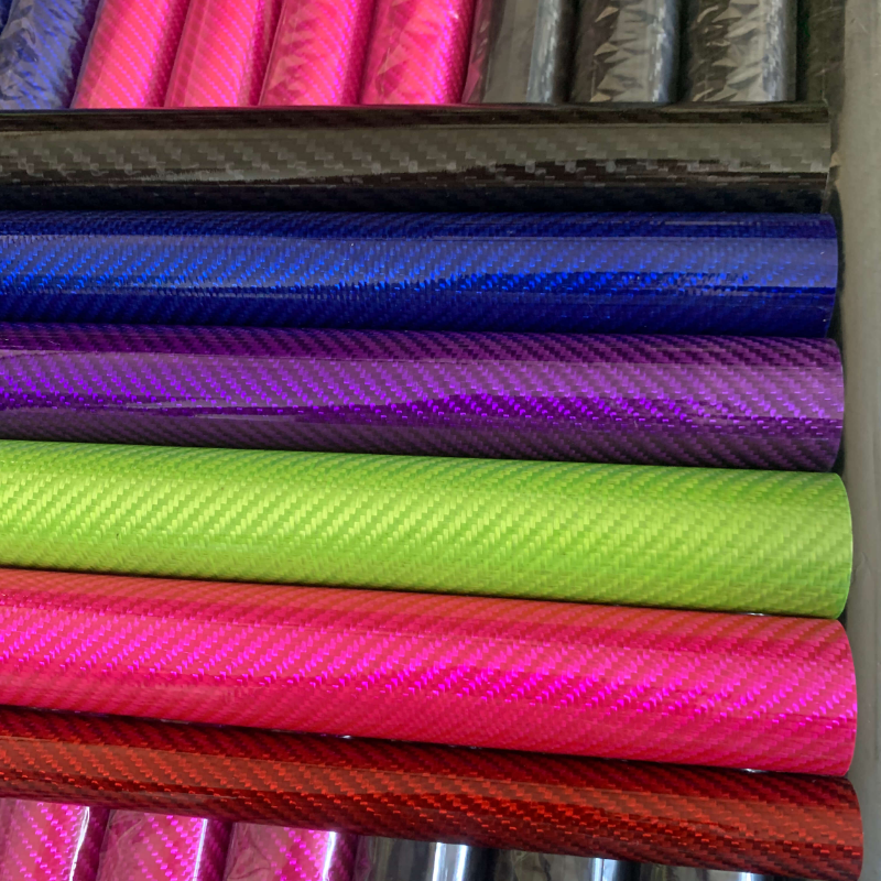 Colorful 3K Carbon Fiber Tube 31.5x29mm 1000mm Length Carbon Fiber Tube High Composite Hardness Material Glossy Surface Bla