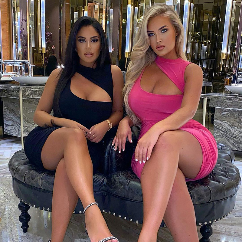 Hot Selling Street Casual Hollow Out Pleated Woman Clothes 2021 Trending Dresses Women Bodycon