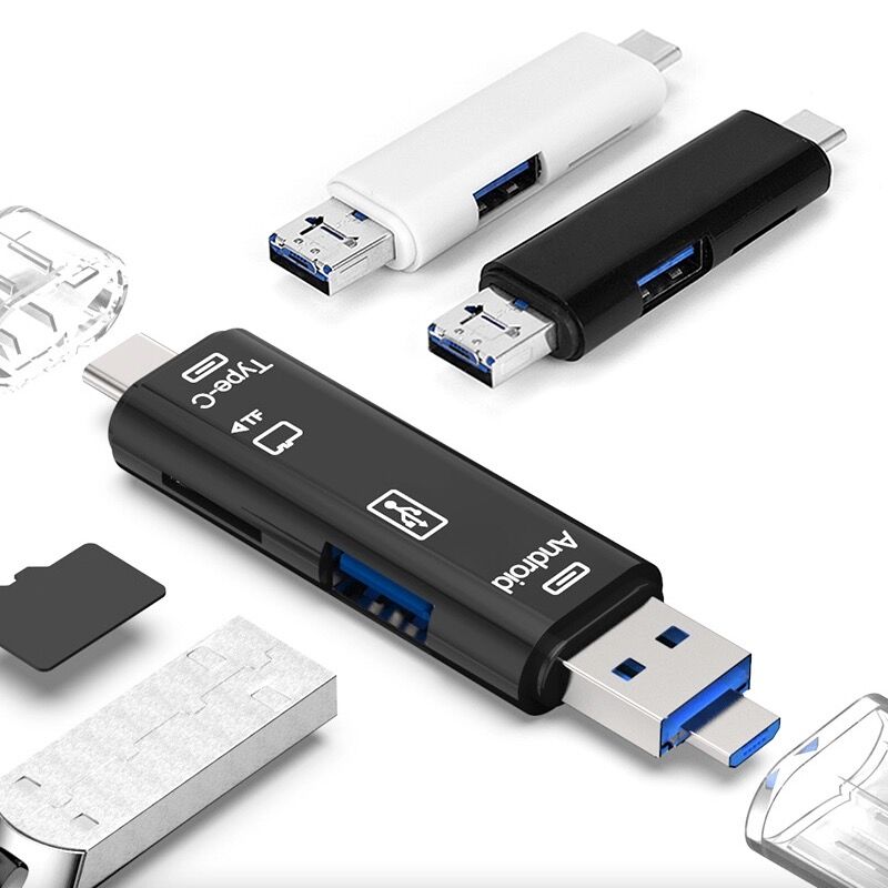 Eonline Type-C и Micro USB OTG адаптер карт 3 в 1 USB-C считыватель флеш-накопитель TF читать Разъем для мобильного телефона ПК компьютер Mac