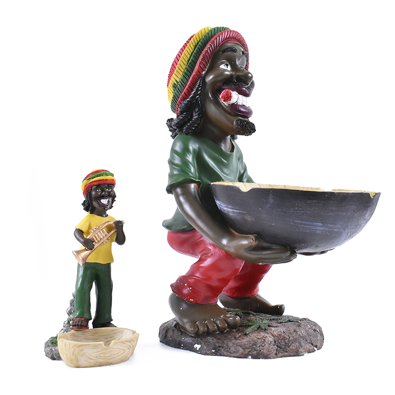 Роскошная ямайская пляжная пепельница Rasta с подставкой для курения, уникальная пепельница из японской смолы большого размера