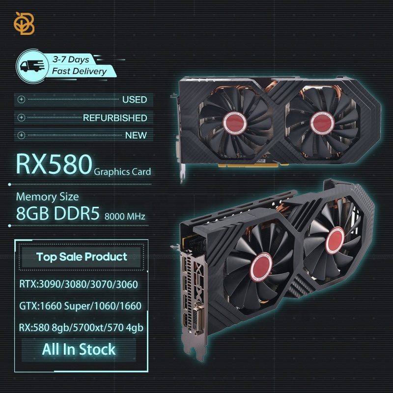 OB в наличии, новая игровая видеокарта 1050ti 4 Гб RX 580 8 Гб 8g GTX 1660 Super 588 GPU 1660 S Ti RX 6600xt 6800xt RTX 3060 3090 OC