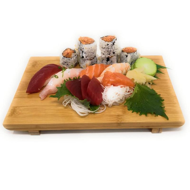 Bamboo Serving Geta Plate Eco-friendly Sushi Cutting Board Rectangle Sashimi Serving Tray For Wedding, Camping, Parties