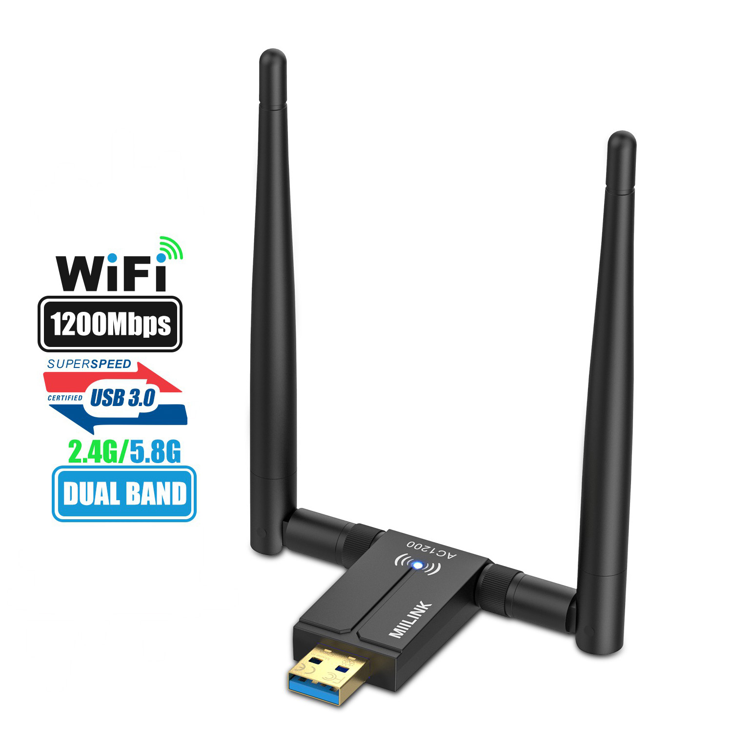 Realtek 8812BU двухдиапазонный Wifi антенный приемник сетевая карта LAN Wi-Fi адаптер 5G USB Беспроводной адаптер для Android PC TV