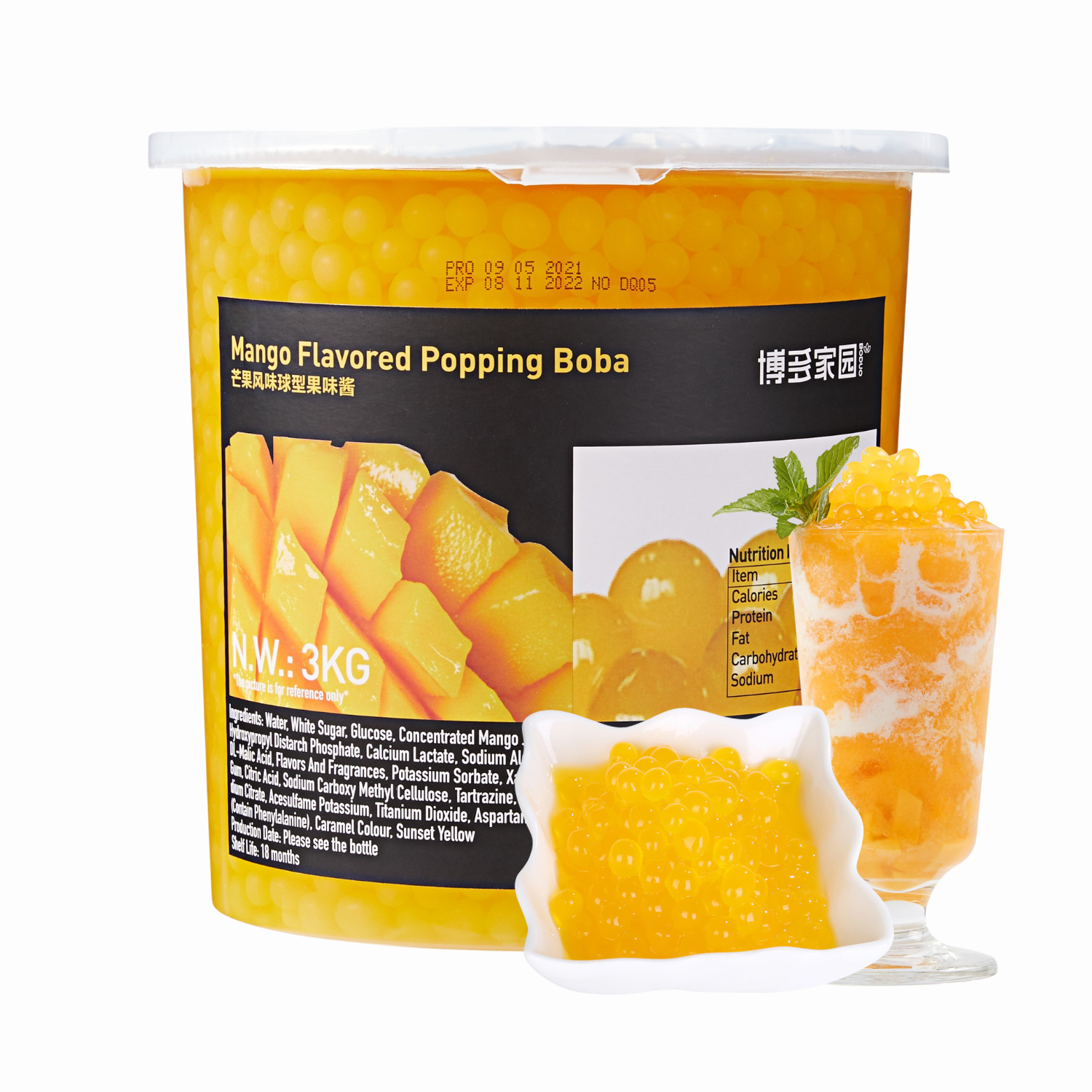 Factory Wholesale Hot Selling 3KG Mango Flavored Popping Bobba