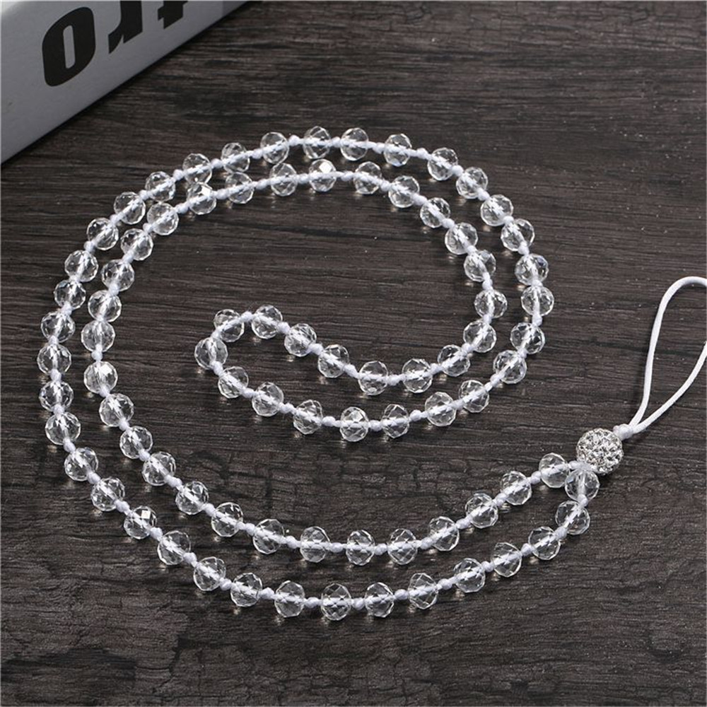 Trendy Handmade Glass Beaded Mobile Cell Phone Neck Straps Case Chain Necklace Lanyard Holder