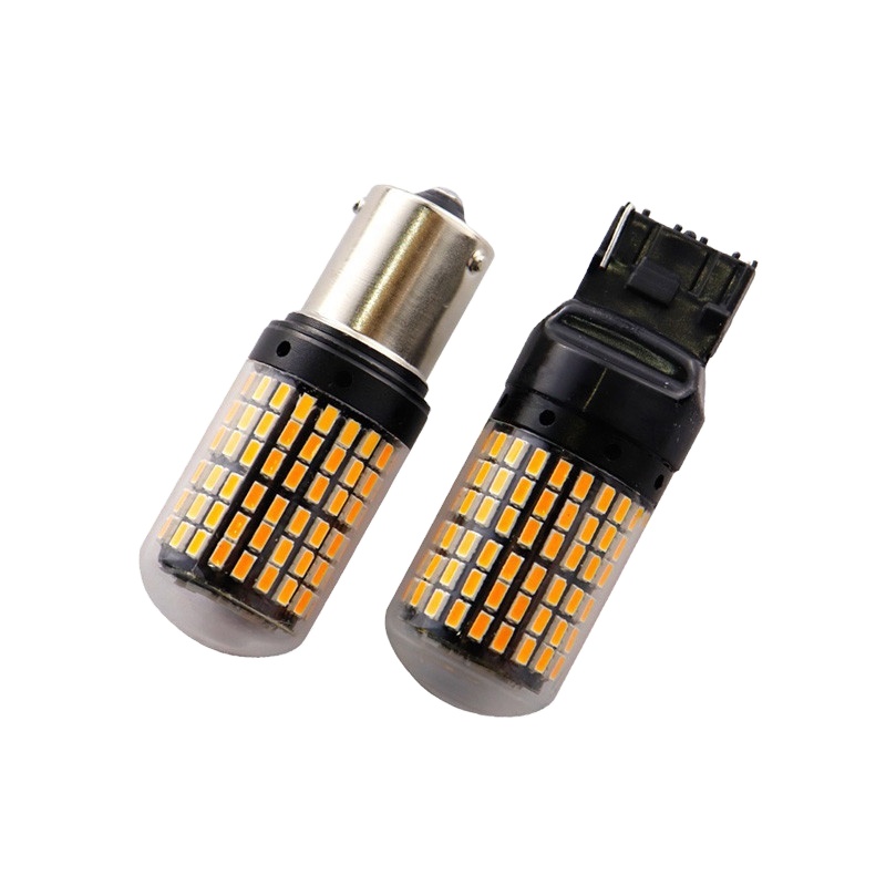 Чип Canbus T20 7440 7443 144 smd 3014, 12 В постоянного тока, светодиодная лампа, автомобильный стоп-сигнал, без ошибок, автомобильная лампа поворота, без Hyper Flash