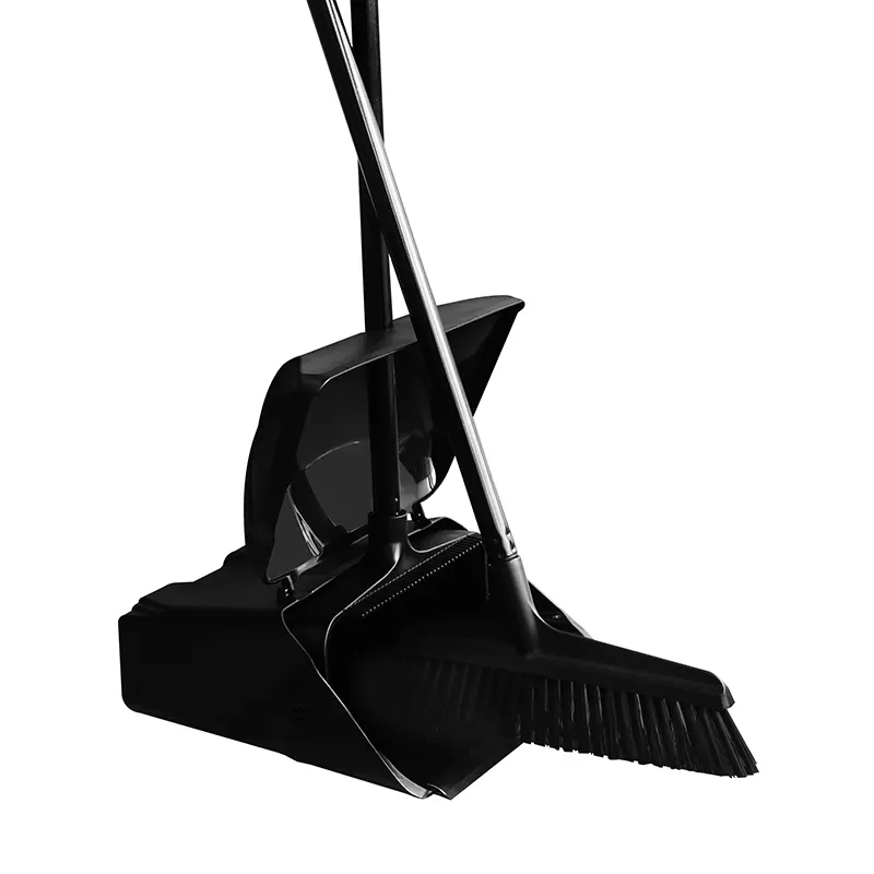 Hotel hospital lobby floor cleaning tools industrial outdoor long handle grey lightweight broom and standing dustpan