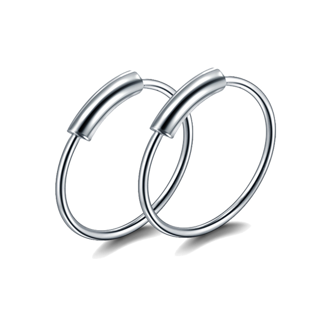 Fashion O-type Ring Labret Lip Earring Hoop Clip Titanium Steel Cartilage Tragus Hinged Clicker Circle Body Jewelry Piercing