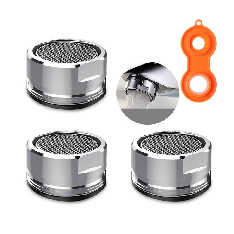 3 Pack Faucet Aerator Bathroom Sink Aerator, Kitchen Faucet Filter with Gasket and a Faucet Aerator Wrench