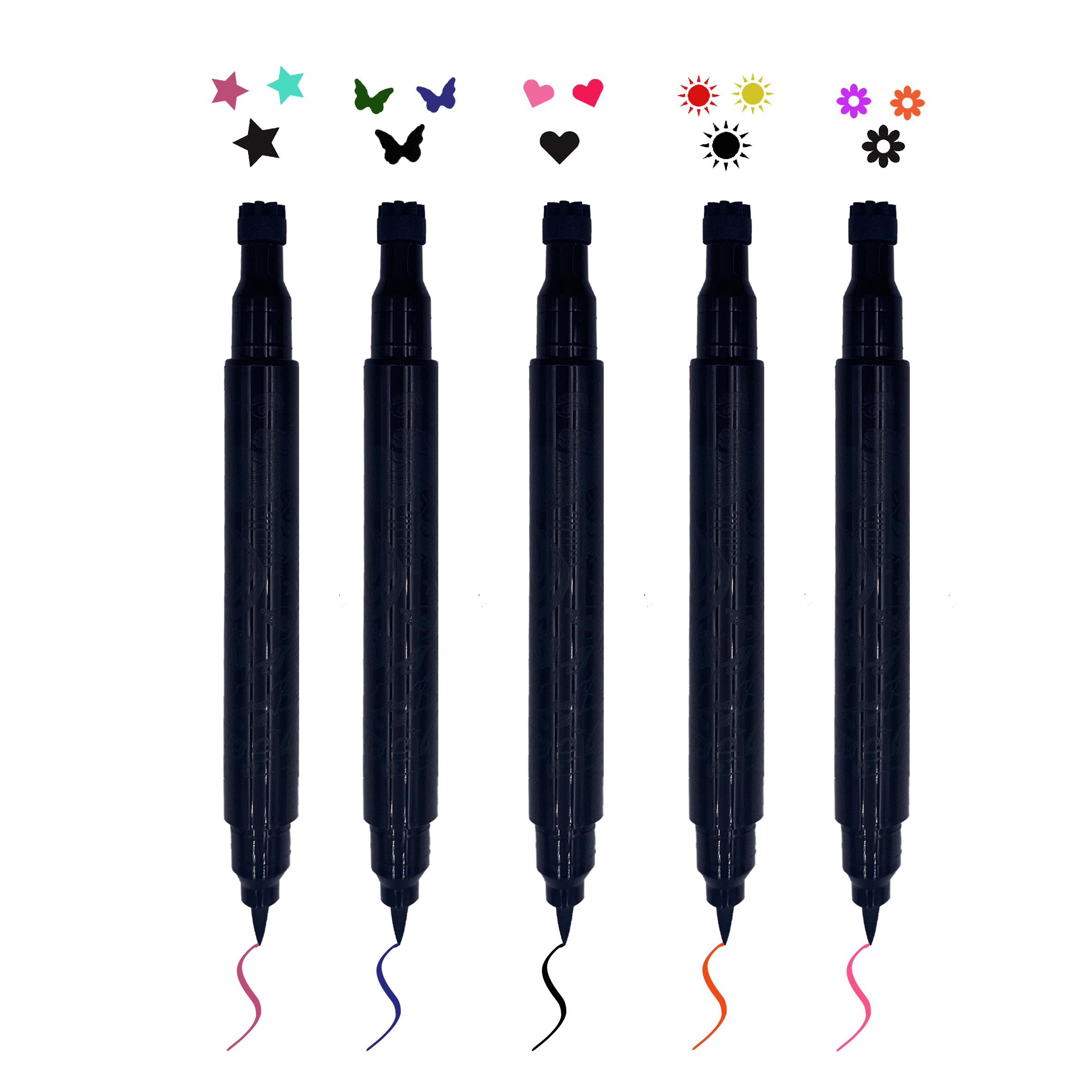 Multi-shape Tattoo Seal Eye Liner Pencil Eyes Makeup Set Sexy Black Eyelid Cosmetics Waterproof Liquid Winged Stamp Eyeliner