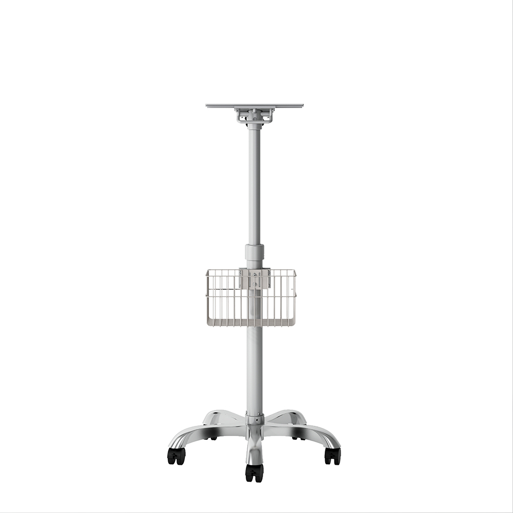 Hot sale good quality Stainless Steel Medical Patient Monitor Trolley for hospital use With basket